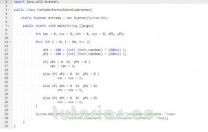 programacion en java: contador de puntos sobre cuadrantes