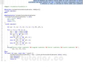 programacion en objective C: contador de puntos sobre cuadrantes