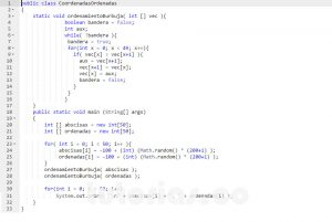 programacion en java: coordenadas ordenadas