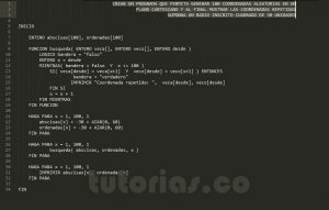 programacion en pseudocodigo: coordenadas repetidas