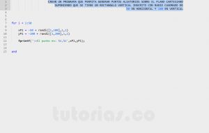 programacion en matLab: puntos en rectangulo inscrito