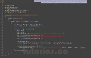 programacion en C#: puntos consecutivos con distancia menor a 3