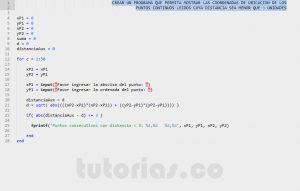 programacion en matLab: puntos consecutivos con distancia menor a 3