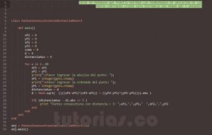 programacion en ruby: puntos consecutivos con distancia menor a 3