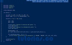 programacion en turbo C: puntos consecutivos con distancia menor a 3