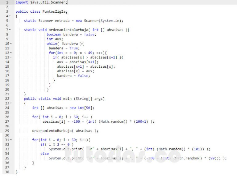 funciones – java (puntos en zig zag) | Tutorias.co