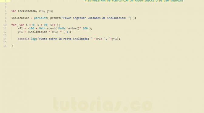 programacion en javascript: recta inclinacion negativa