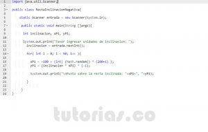 programacion en java: recta inclinacion negativa