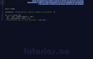 programacion en python: recta inclinacion negativa