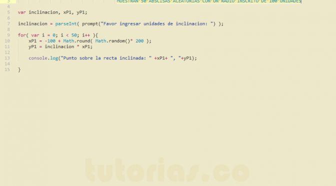 programacion en javascript: recta inclinacion positiva