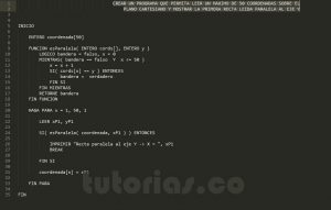 programacion en pseudocodigo: recta paralela al eje Y