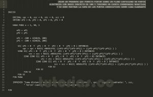 programacion en pseudocodigo: suma de puntos sobre cada cuadrante