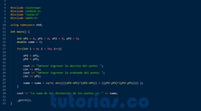 programacion en C++: suma total de puntos sobre el plano cartesiano