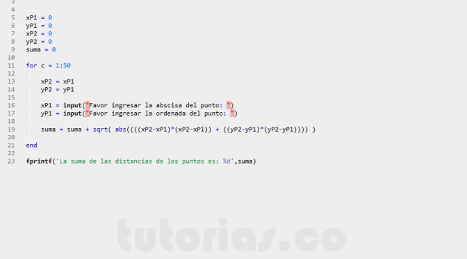 programacion en matLab: suma total de puntos sobre el plano cartesiano
