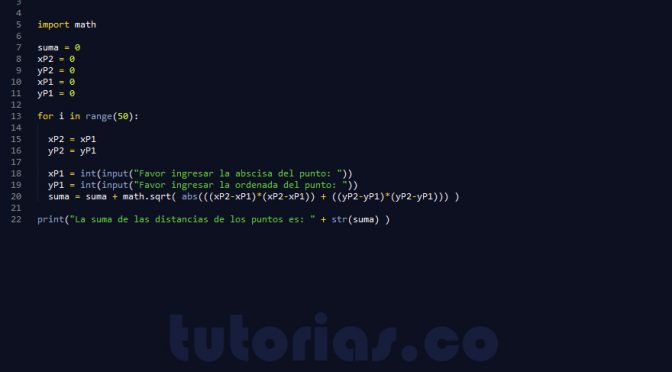 programacion en python: suma total de puntos sobre el plano cartesiano