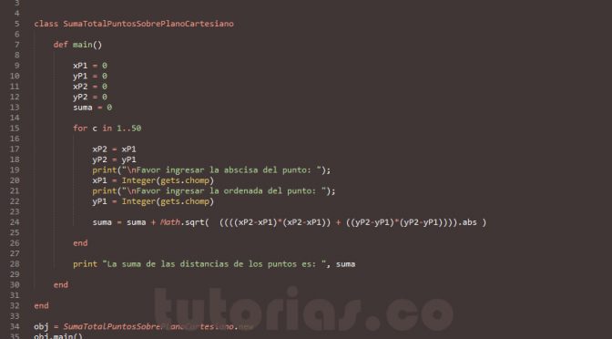 programacion en ruby: suma total de puntos sobre el plano cartesiano