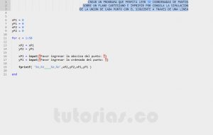 programacion en matLab: union de puntos en plano cartesiano