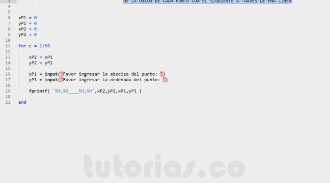 programacion en matLab: union de puntos en plano cartesiano