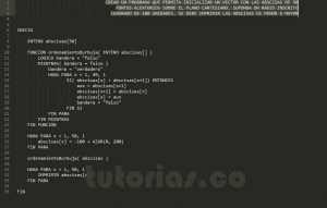 programacion en pseudocodigo: vector de abscisas