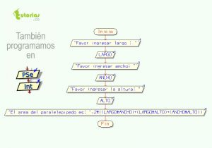 diagrama de flujo: area de un paralelepipedo