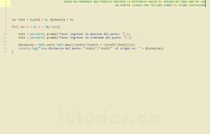 programacion en javascript: distancia al origen