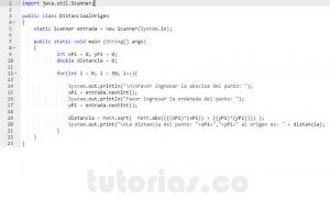 programacion en java: distancia al origen