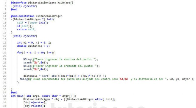 POO + Objective C (distancia al origen)