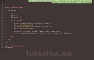 programacion en ruby: distancia al origen