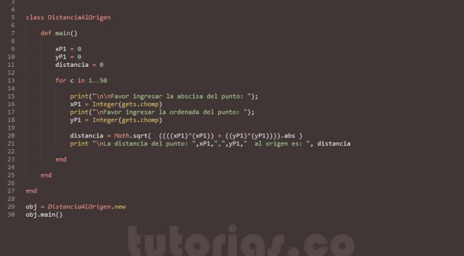POO + ruby (distancia al origen)