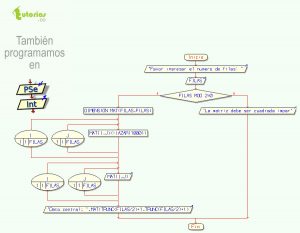 diagrama de flujo:  imprimir datos centrales de una matriz