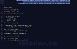 programacion en python: intercambiar abscisas con ordenadas