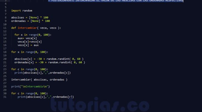 funciones – python (intercambiar abscisas con ordenadas)