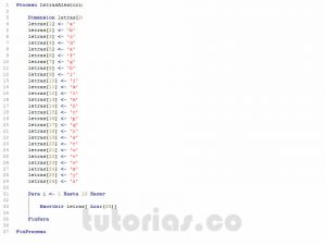 programacion en pseint: letras aleatorias