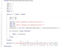 programacion en pseint: mayor distancia puntos consecutivos