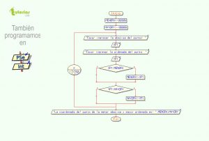 diagrama de flujo: menor abscisa mayor ordenada