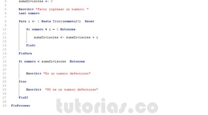 programacion en pseint: numero defectuoso