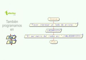 diagrama de flujo: perimetro de un rombo