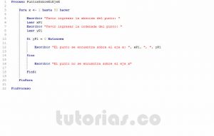 programacion en pseint: puntos sobre el eje X
