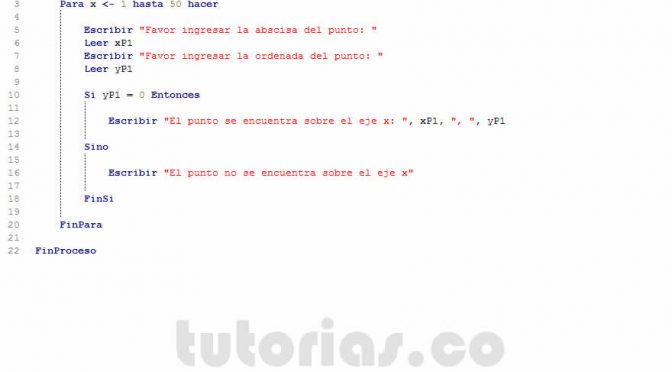 programacion en pseint: puntos sobre el eje X