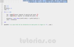 programacion en matLab: suma distancias al origen