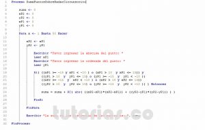 programacion en pseint: suma de puntos sobre radar circunscrito