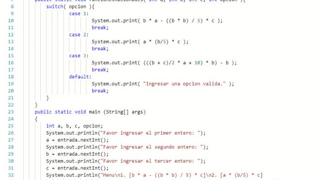 programacion en java: funciones racionales