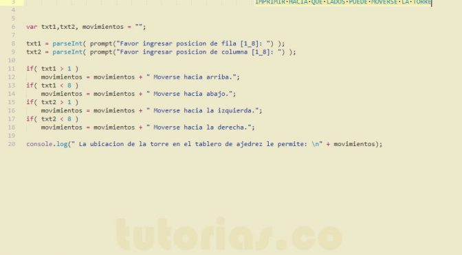 sentencia if-else + javascript (movimiento de la torre)