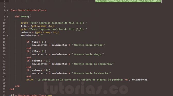 POO + ruby (movimiento de la torre)
