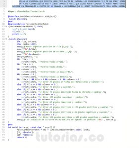 programacion en objective C: movimiento de un robot