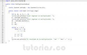 programacion en java: multiplicación rusa