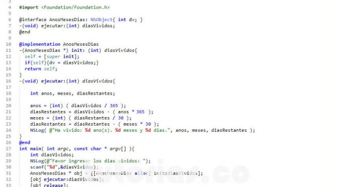 programacion en objective C: cantidad de años meses y días vividos