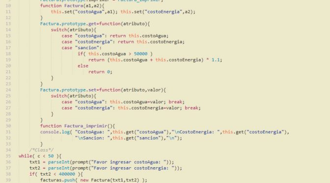 programacion en javascript: aplicacion clase factura