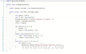 programacion en java: numeros arabigos faltantes