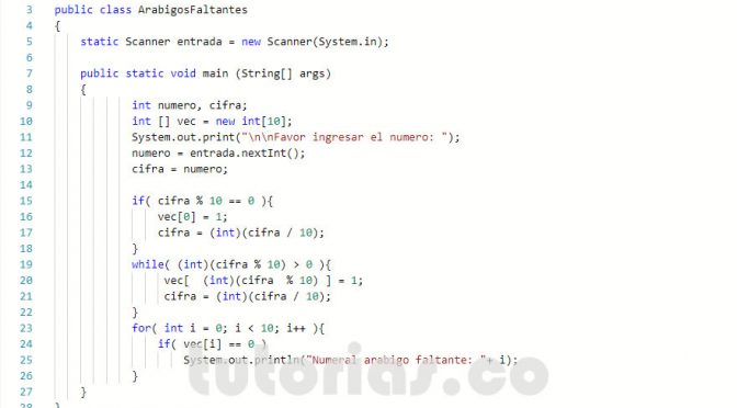 arrays – java  (numeros arabigos faltantes)